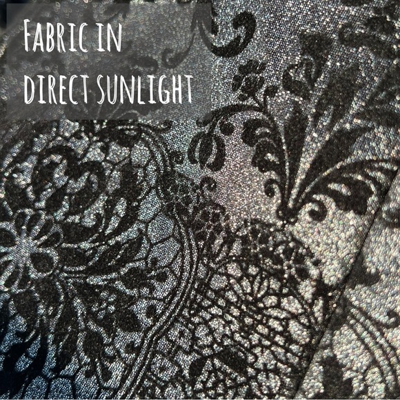 TRIXXI Dress Illusion Mesh Fit and Flare Velvet Flocked Goth Black Silver Small - Picture 8 of 16